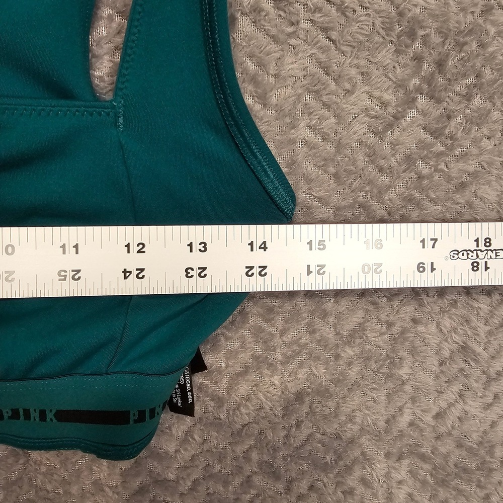 Pink Active Victoria's Secret Teal Green Lightly Lined Cutout Sports Bra Large